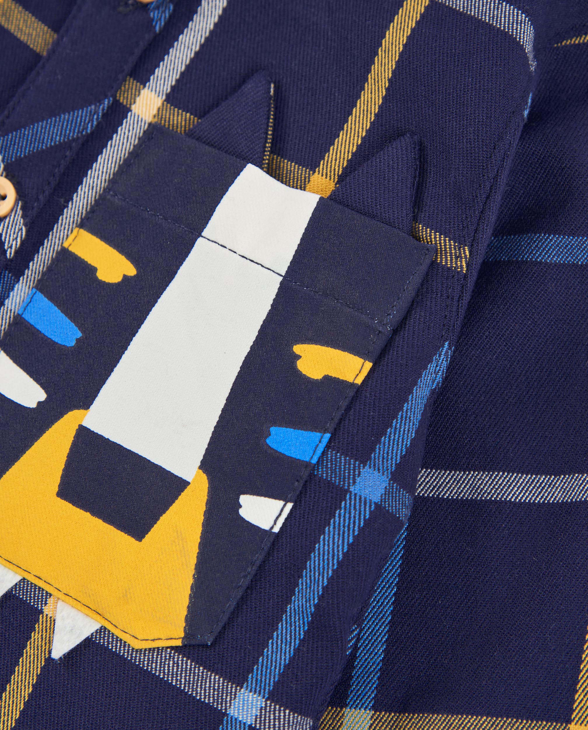 Tuc Tuc camicia bambino blu quadri bottoni legno
