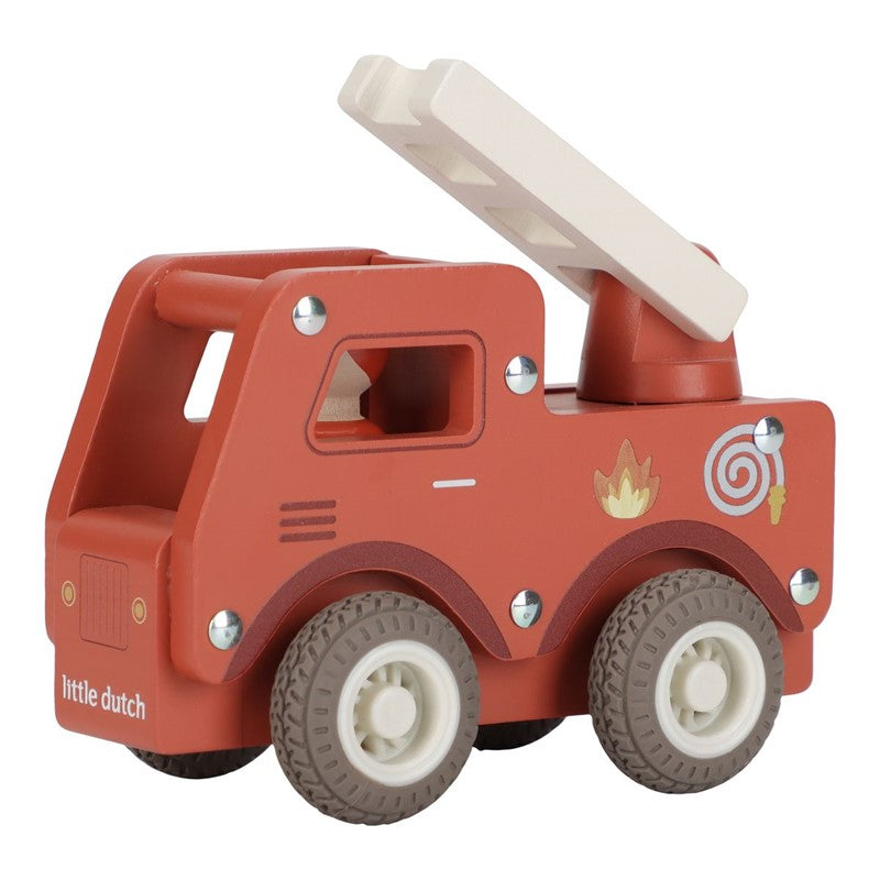 Little Dutch camion pompieri giocattolo legno con scala