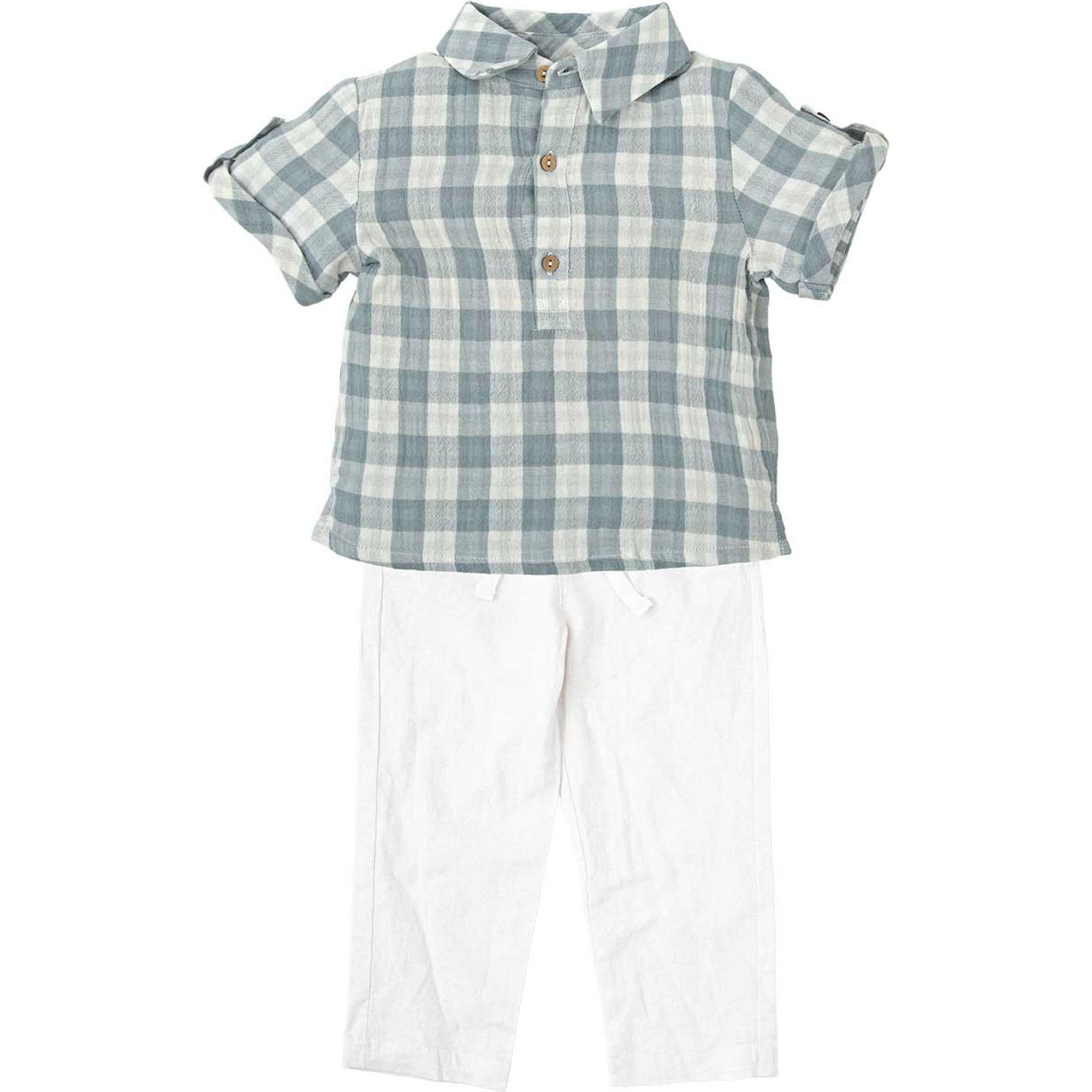 Babidu camicia a quadri completo bambino 8 anni cotone