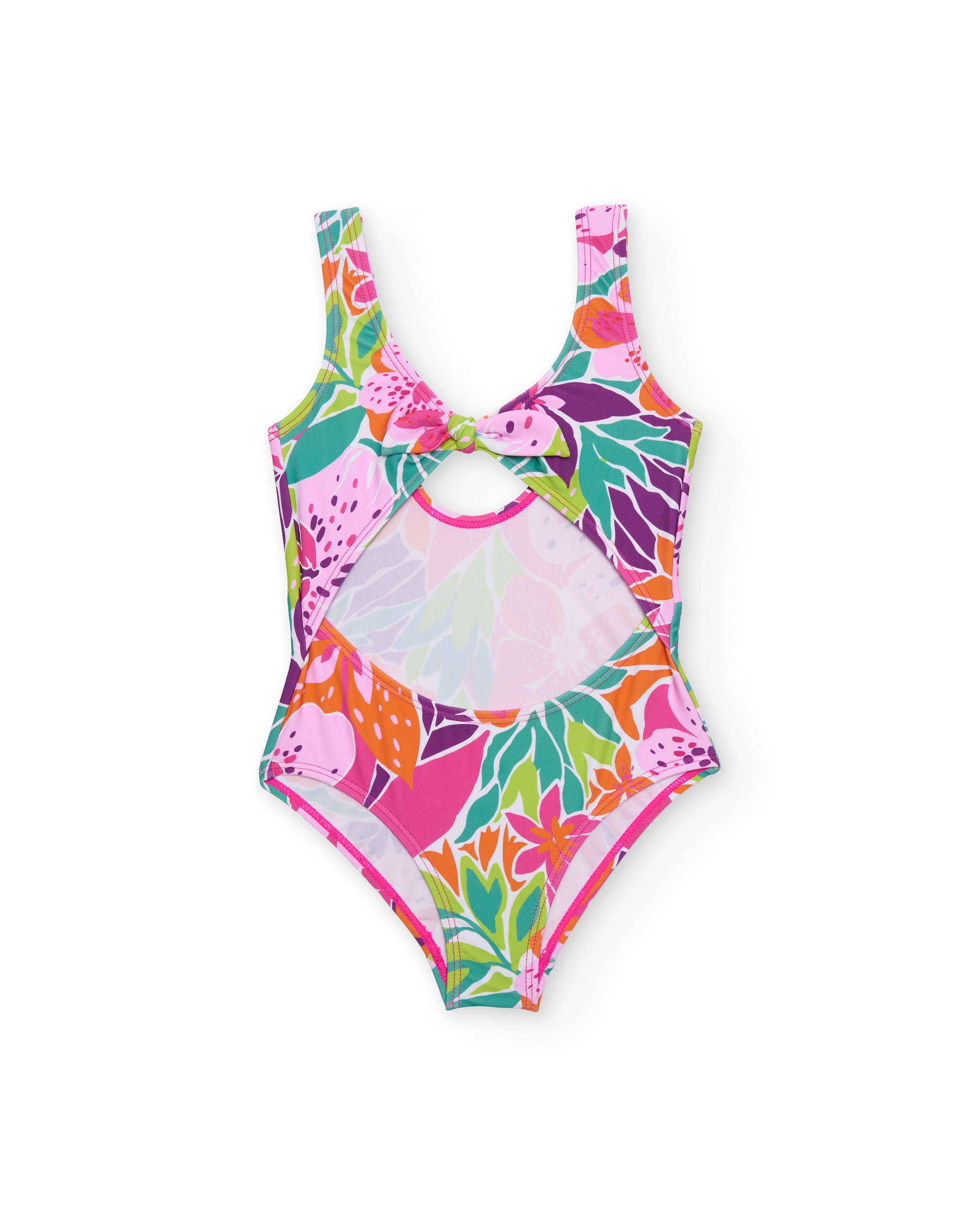 Tuc Tuc costume intero bambina rosa fiori con nodo