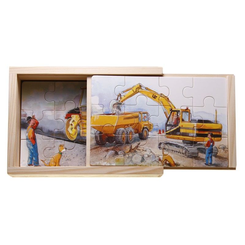 Baboo Macchinari da lavoro puzzle legno 4 in scatola