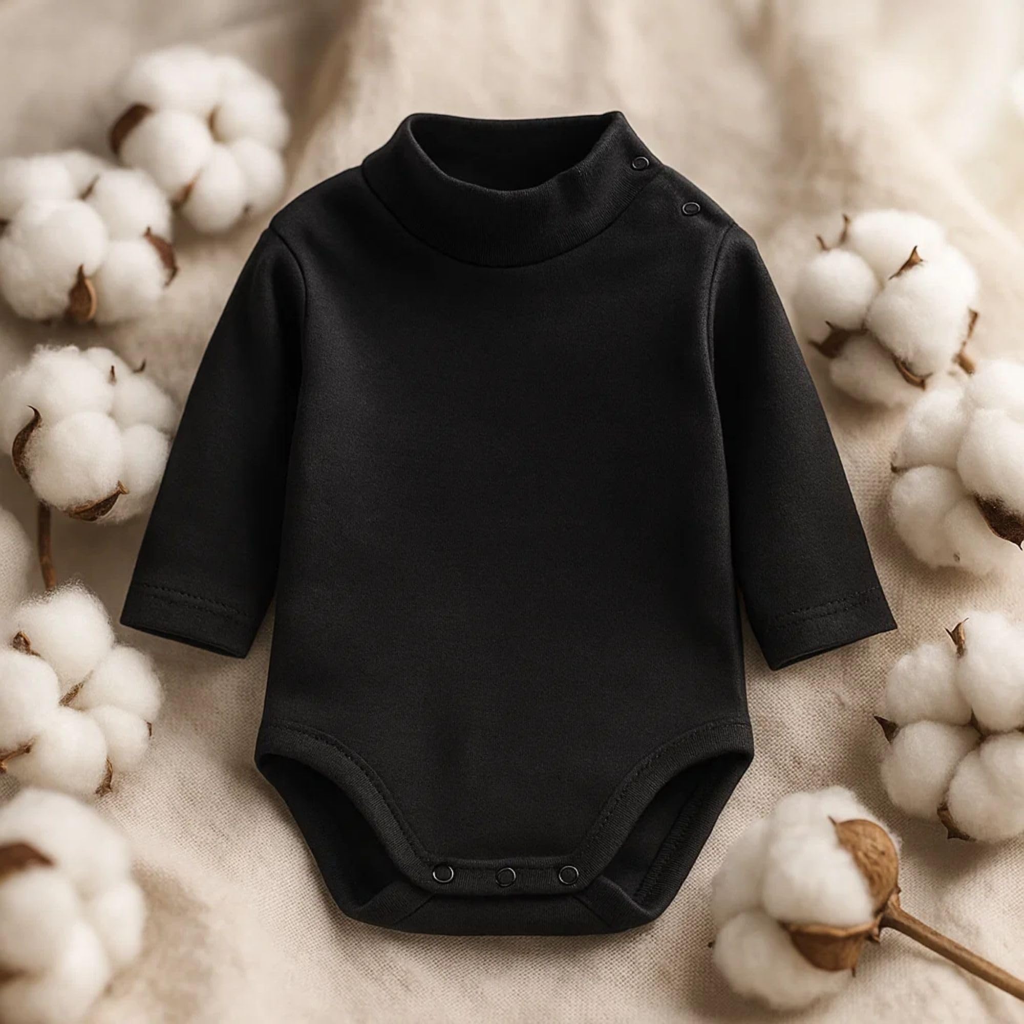 Babidu body neonato dolcevita cotone maniche lunghe