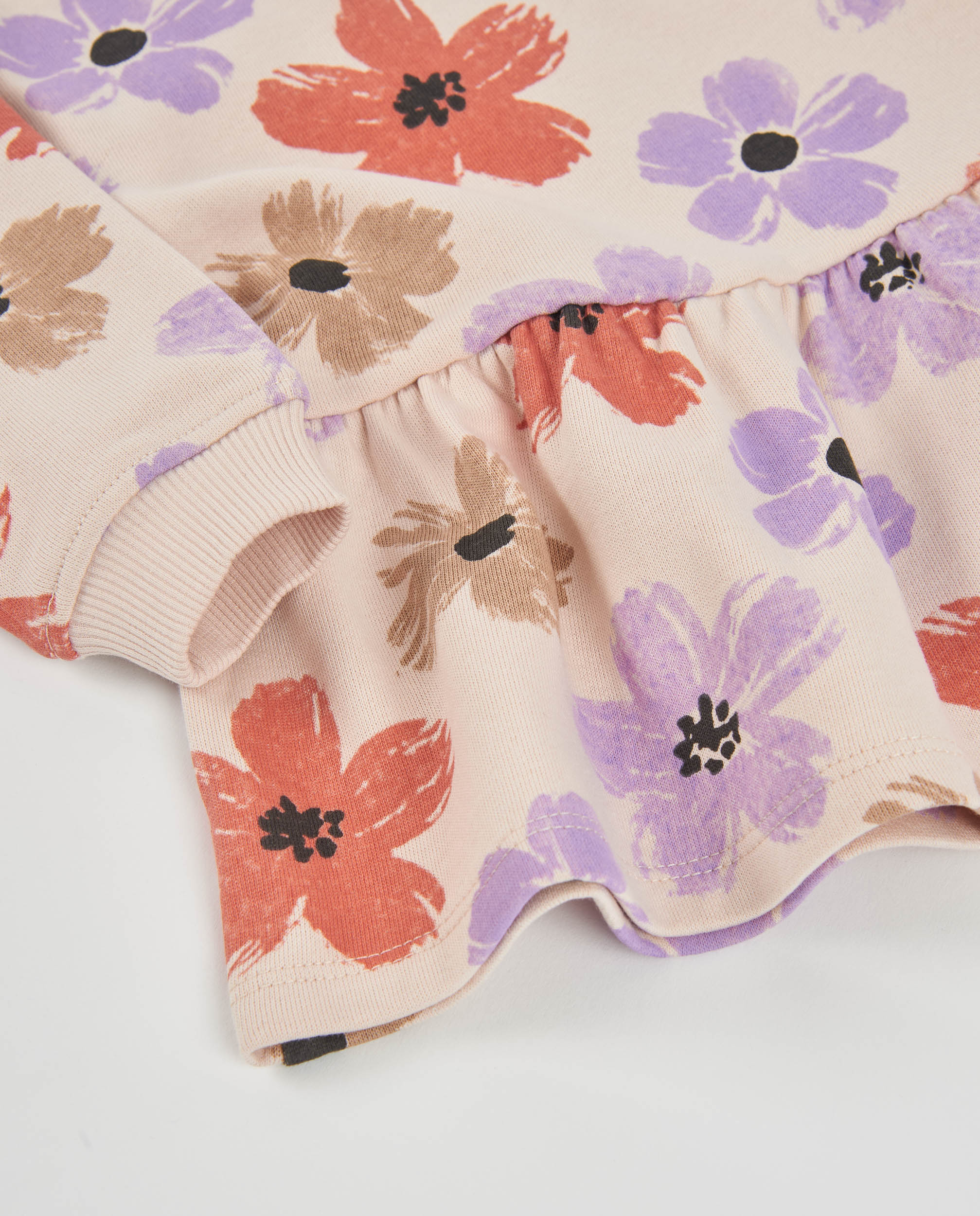 Tuc Tuc vestito felpa beige bambina fiori