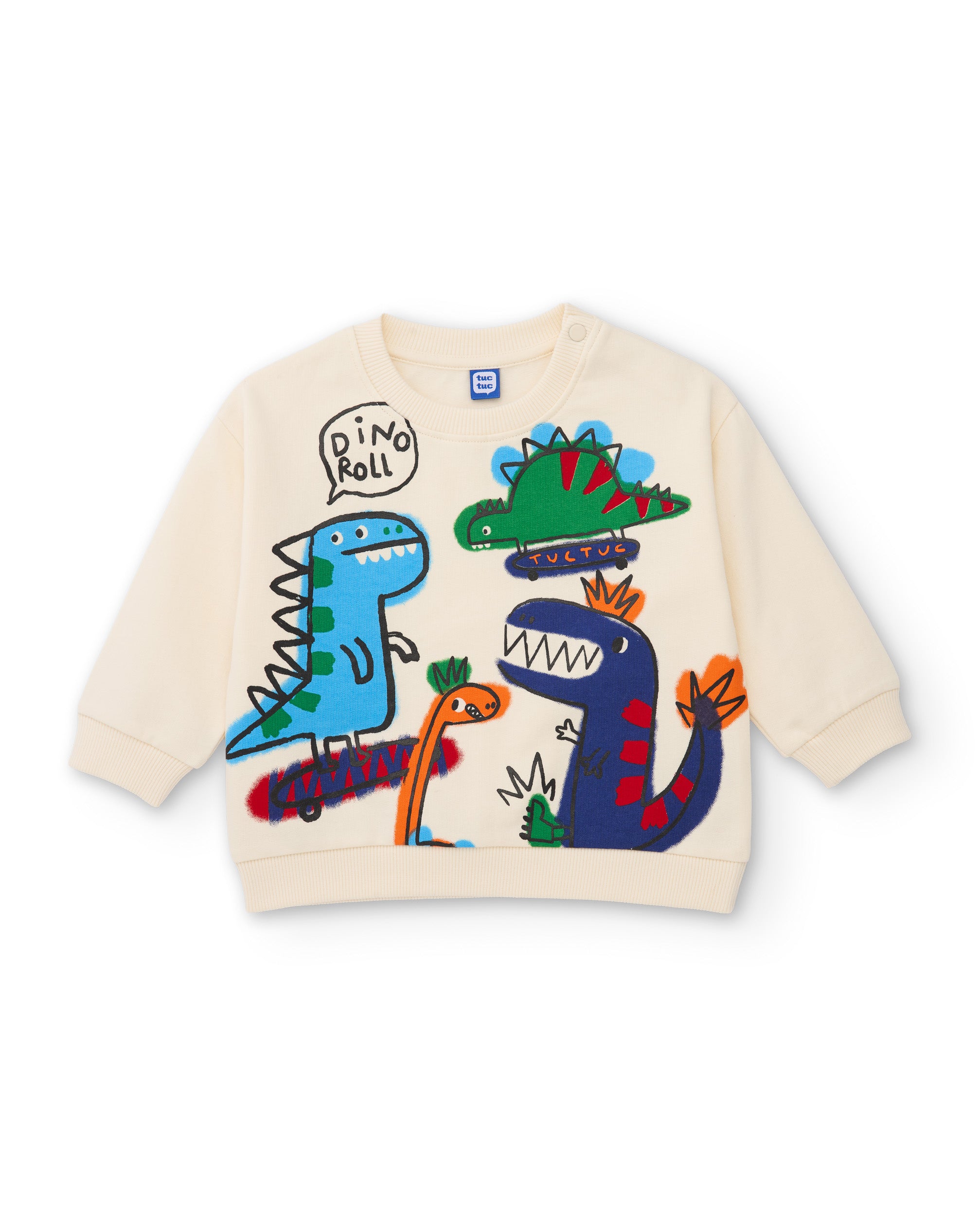 Tuc Tuc Dino Roll felpa bimbo dinosauro panna