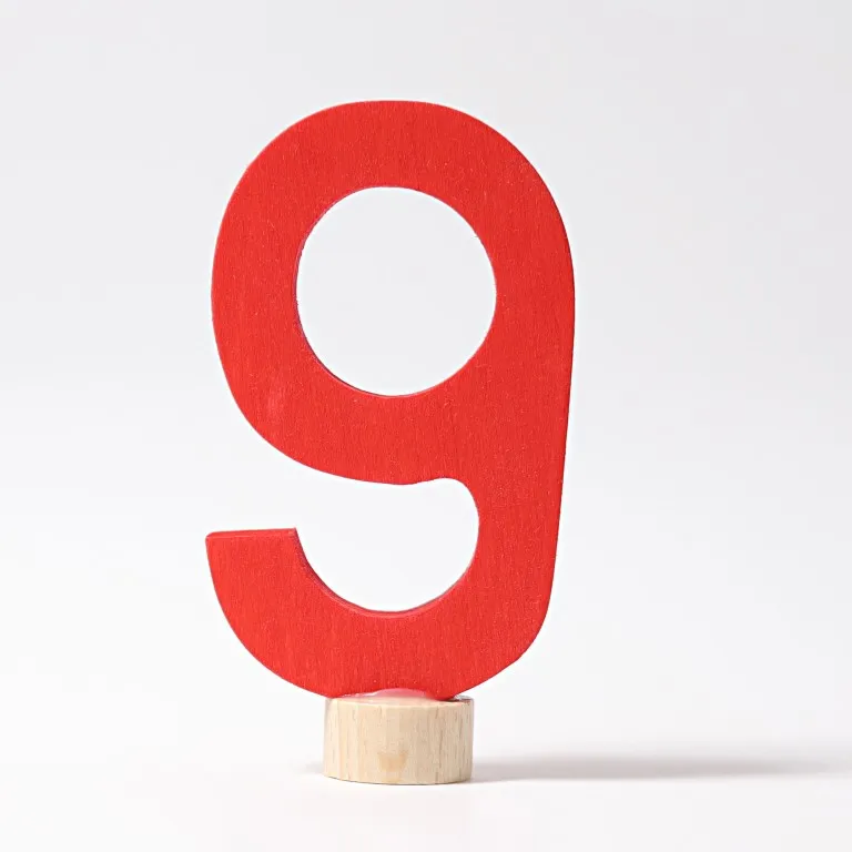 Grimm’s Numero 9 Figura Decorativa Legno Dipinto a Mano