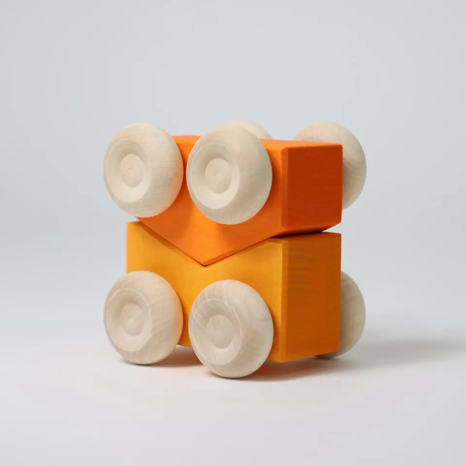 Grimm's Macchinine Impilabili Gioco Legno Arancio 2 Pezzi