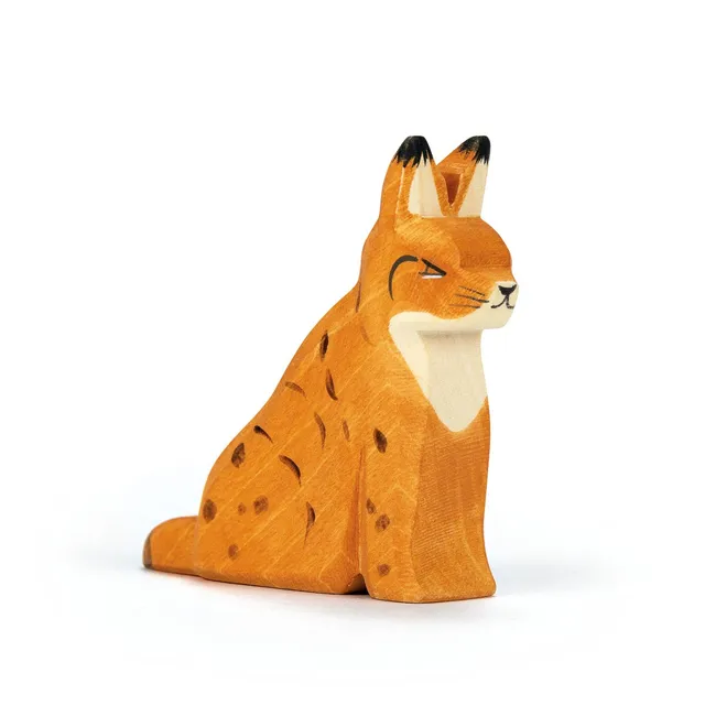 Ostheimer Lince seduta figura legno 7,2 cm