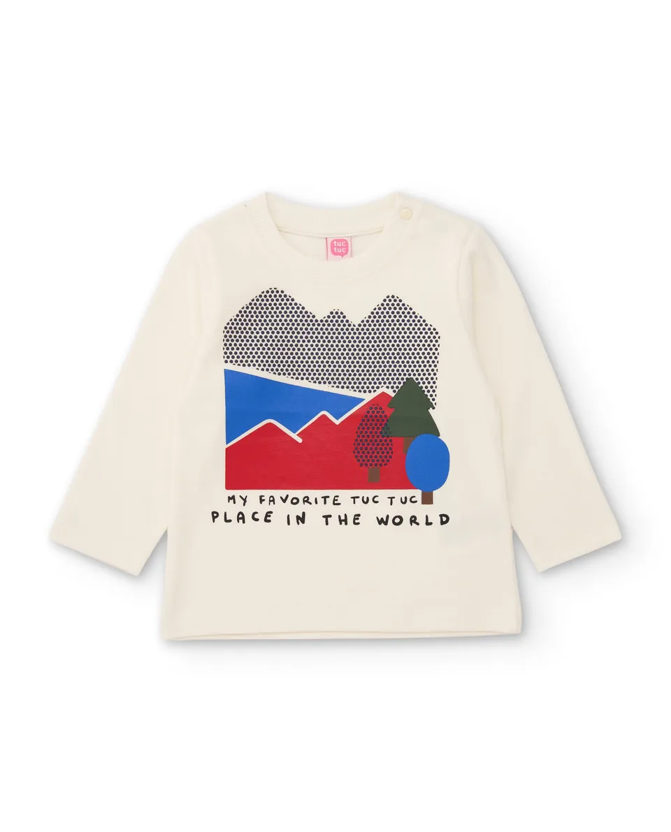 Tuc Tuc Good Wood t-shirt bambino ecru grafica