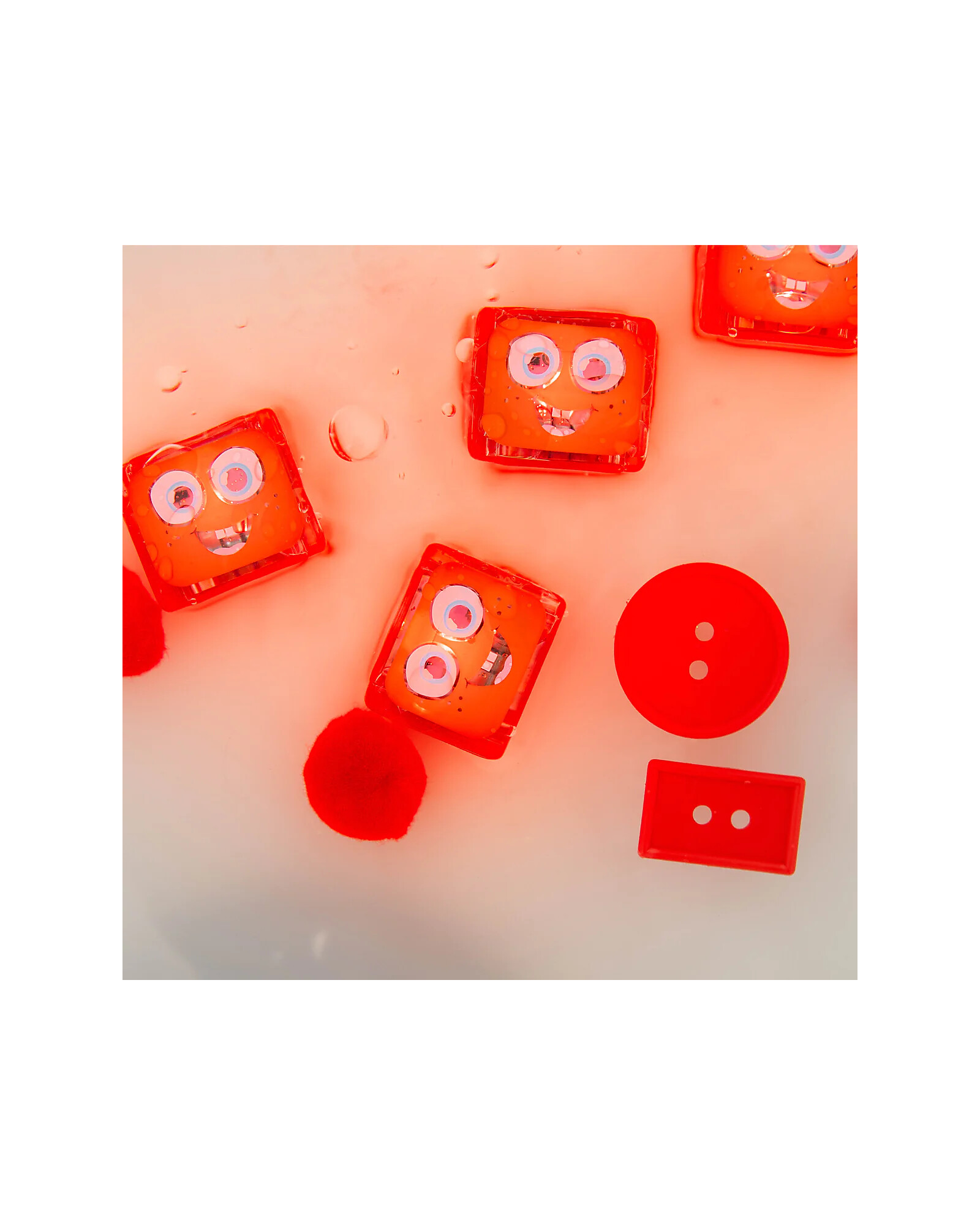 Glo Pals Sammy rosso cubi luminosi bagnetto set 4 pezzi