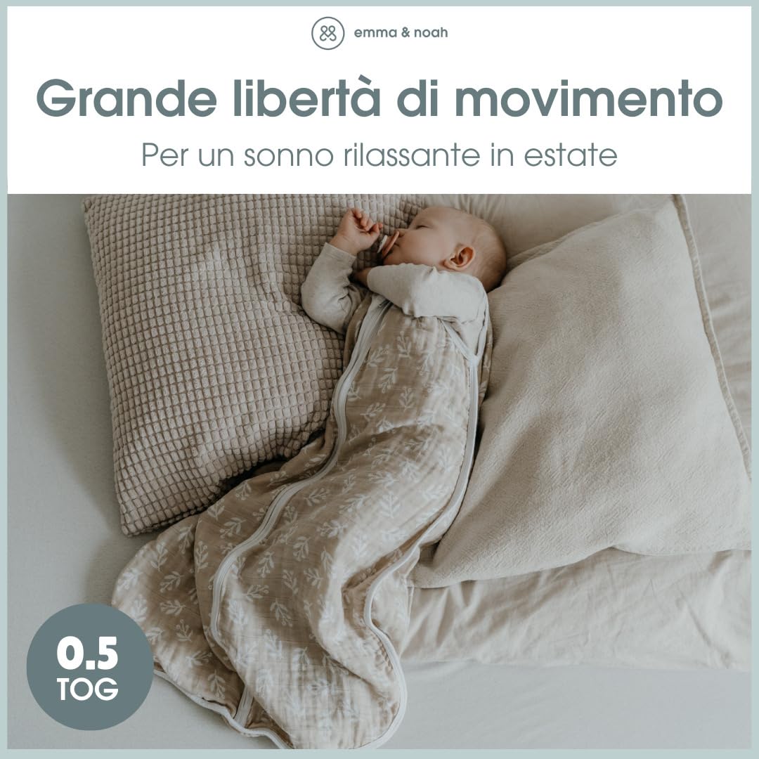 emma & noah Sacco nanna mussola 0.5 Tog pois blu