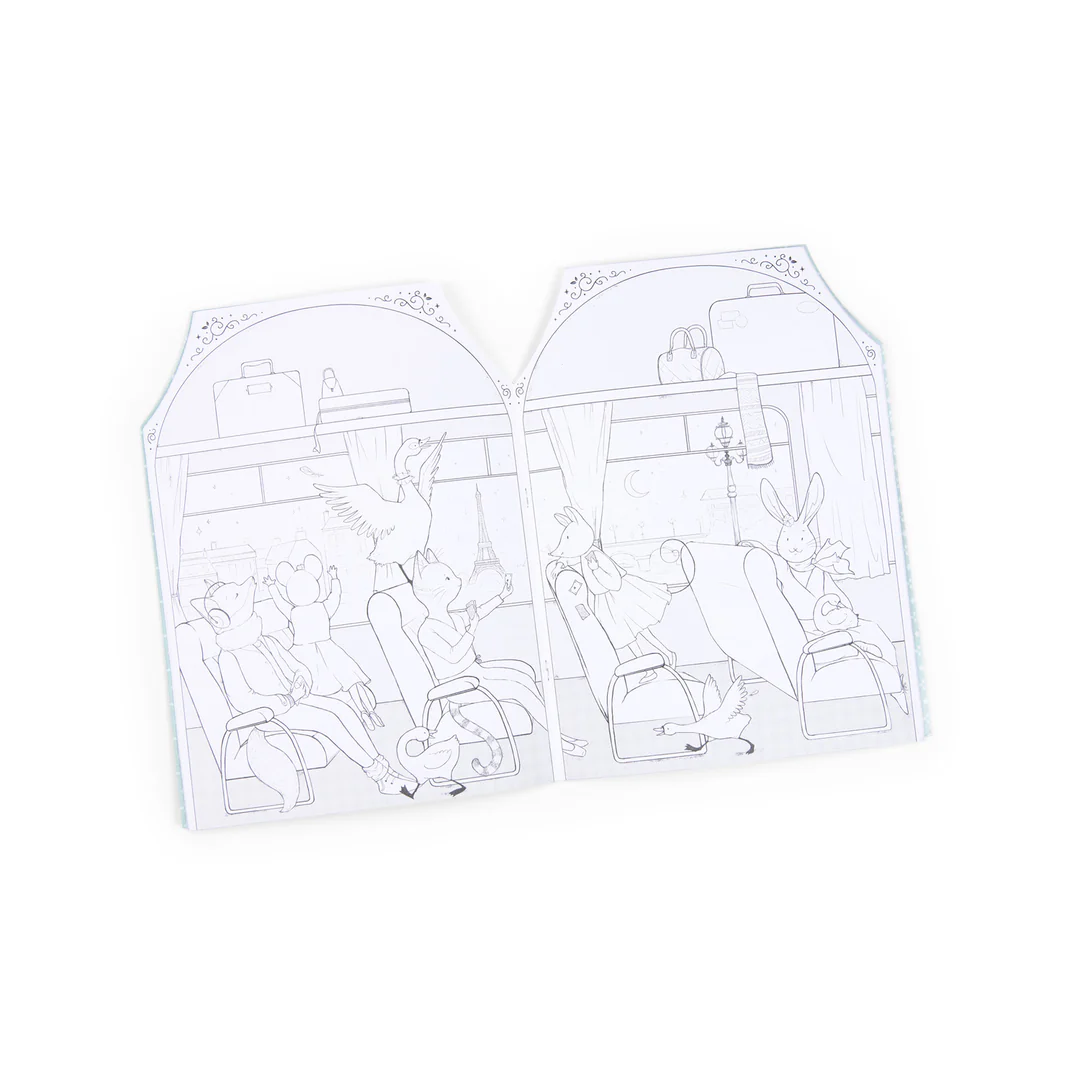 Moulin Roty Petite Ecole de Dance album da colorare con adesivi