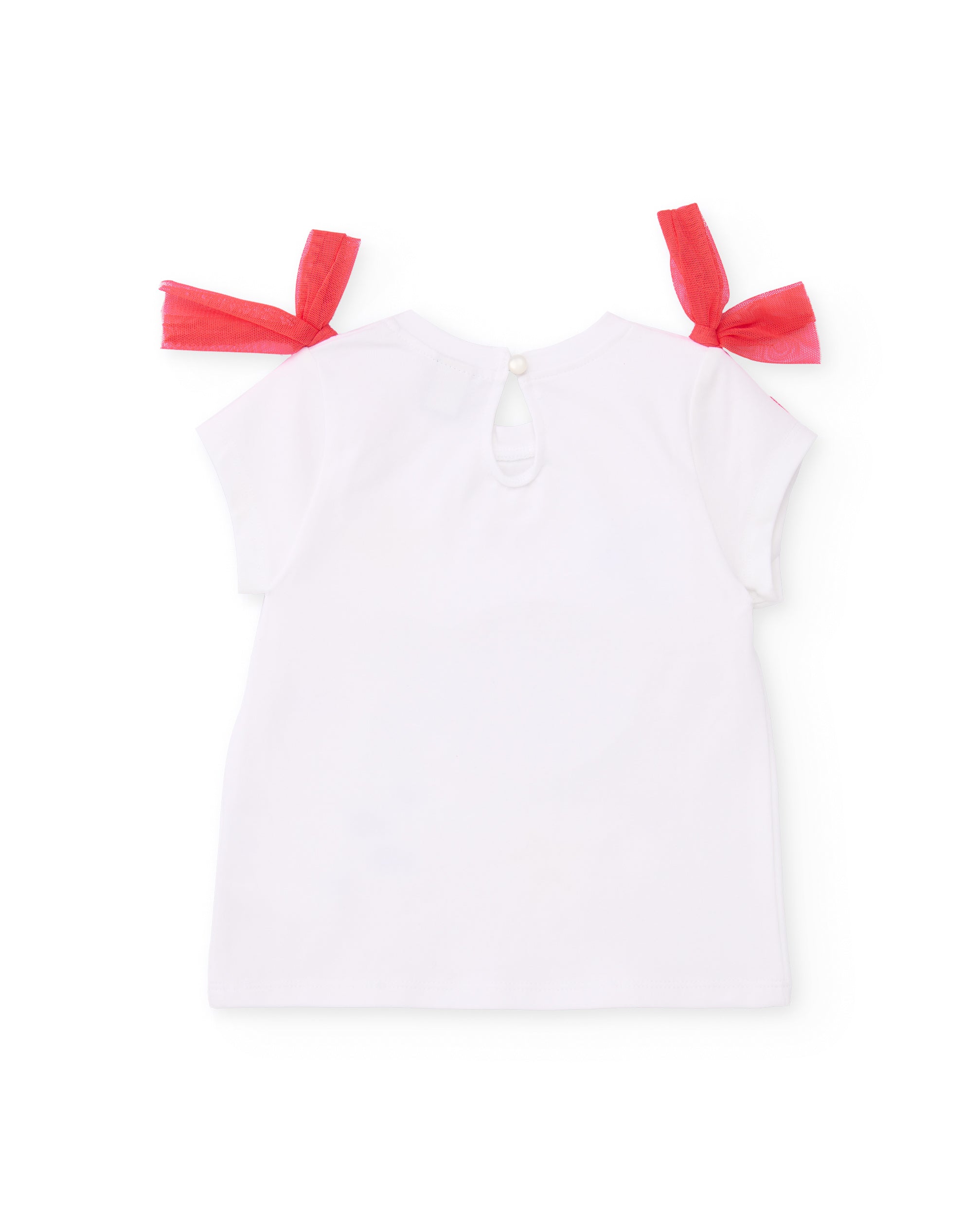 Tuc Tuc maglietta bambina pesce paillettes bianca jersey