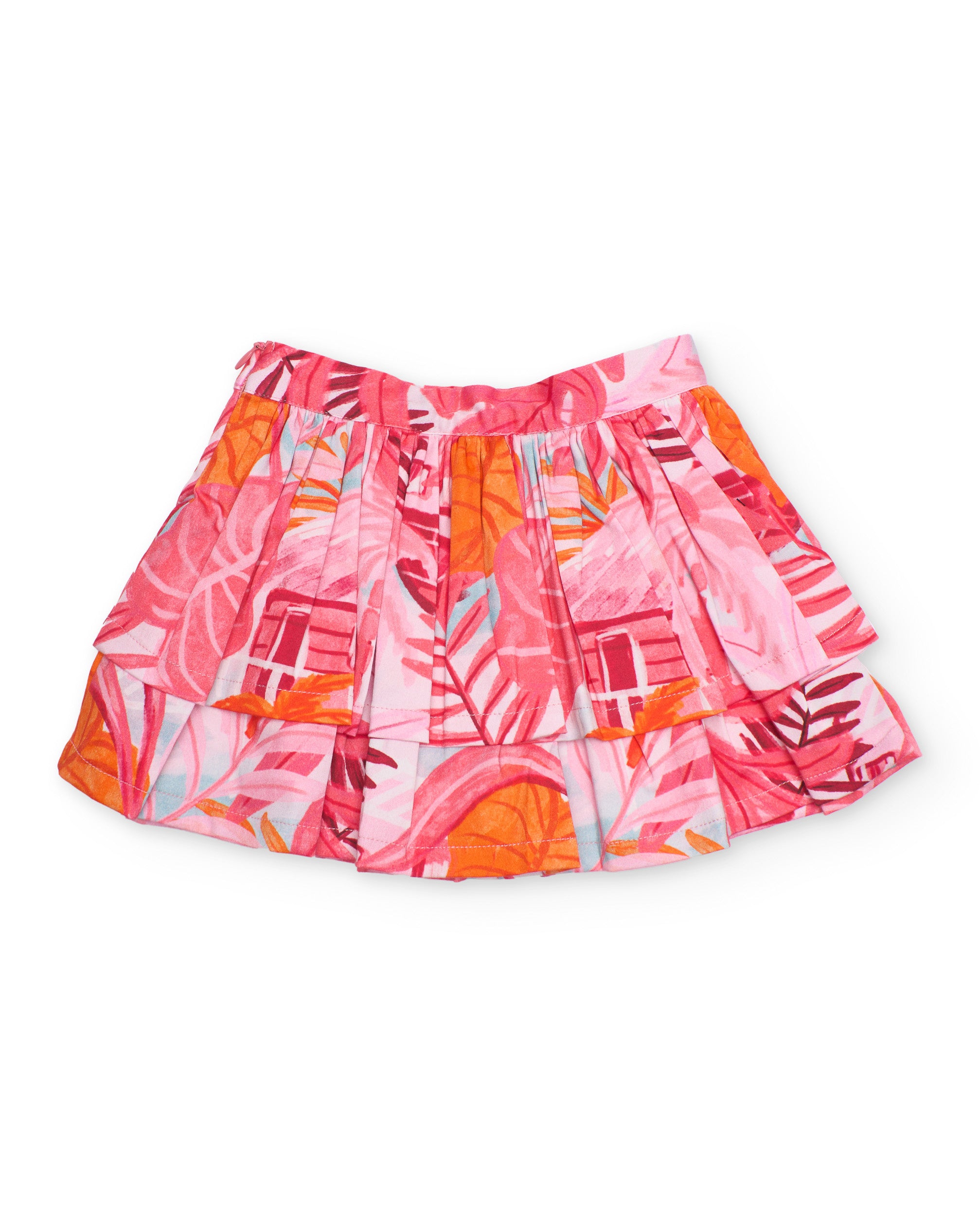 Tuc Tuc gonna bambina rosa a balze in tessuto leggero