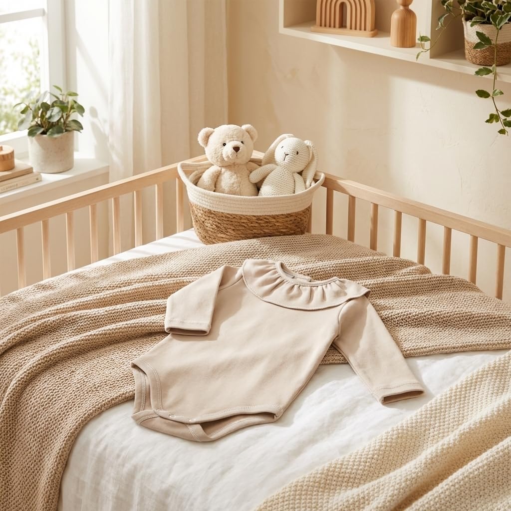 Babidu body neonato manica lunga volant cotone
