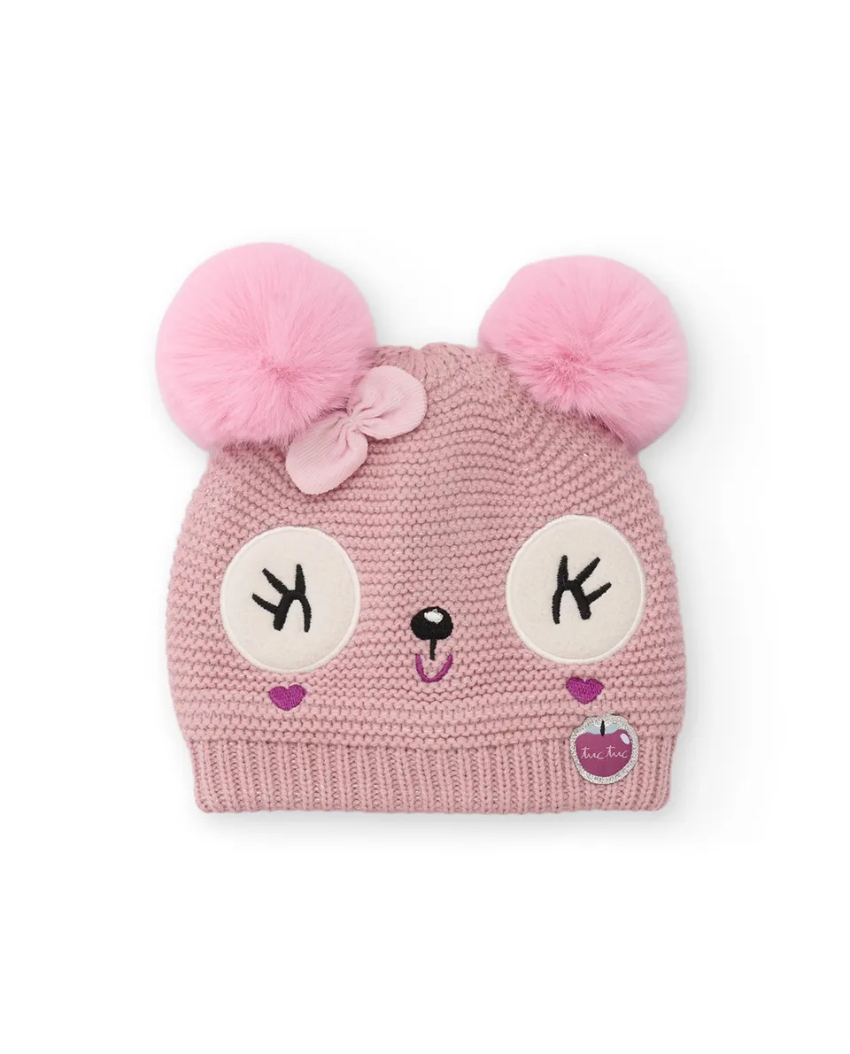 Tuc Tuc cappello bambina rosa maglia panda pon pon