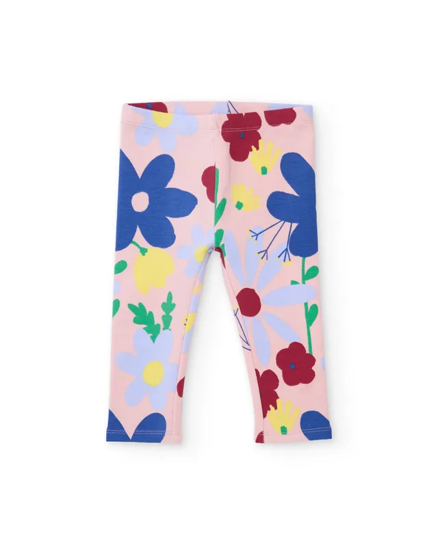 Tuc Tuc leggings bambina rosa chiaro felpati a fiori