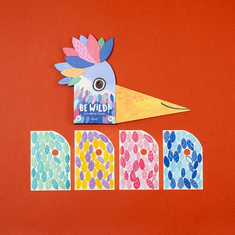 Londji Be Wild Bird Maschera con Adesivi 150 Pezzi Carta