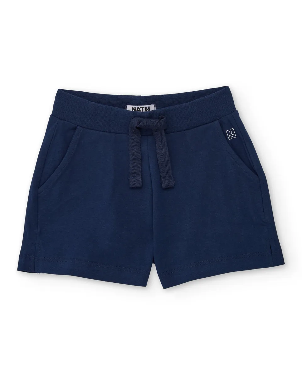 Tuc tuc shorts maglina bambina vita elastica blu