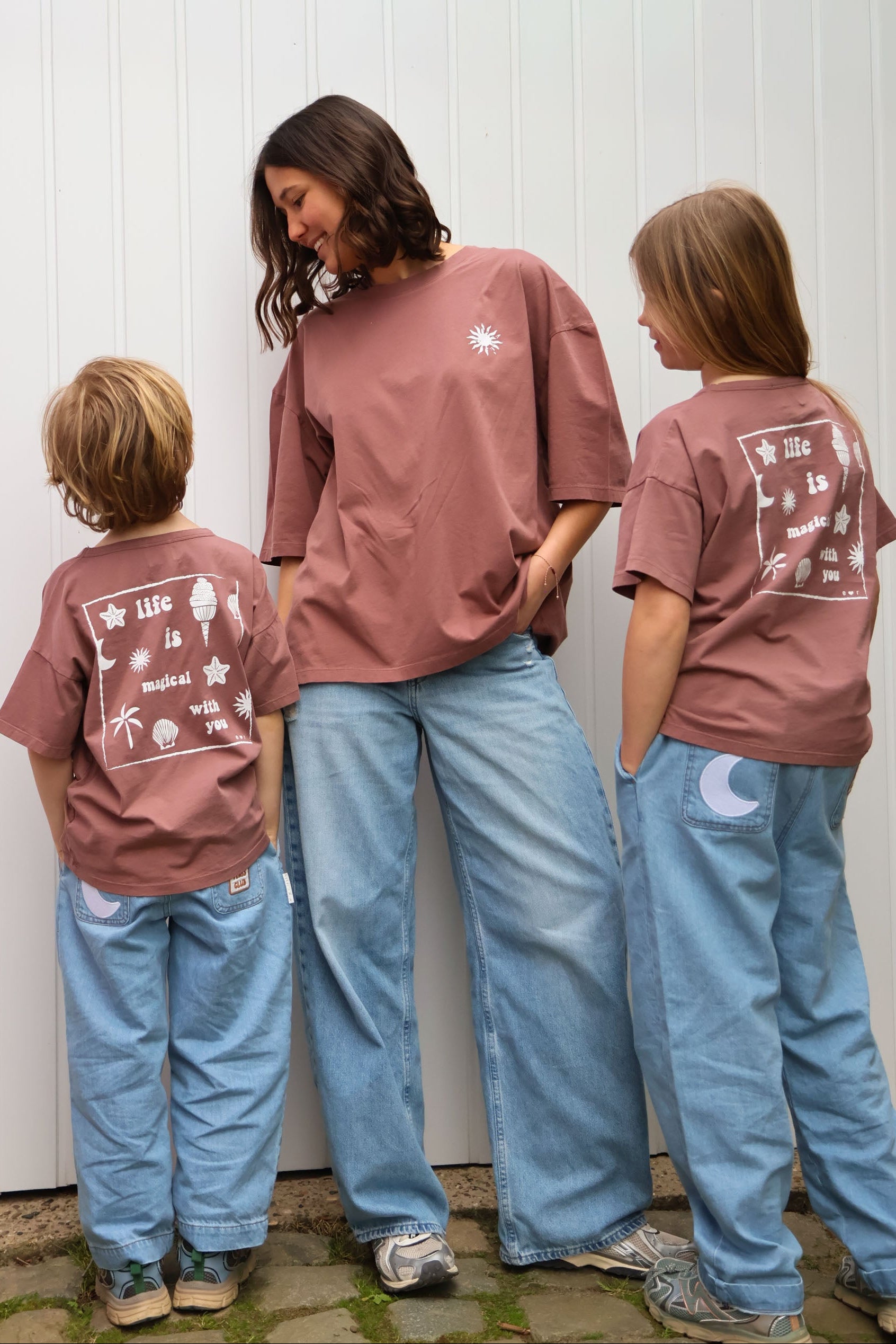 Ella and Rapha Magical Life t-shirt marrone cotone