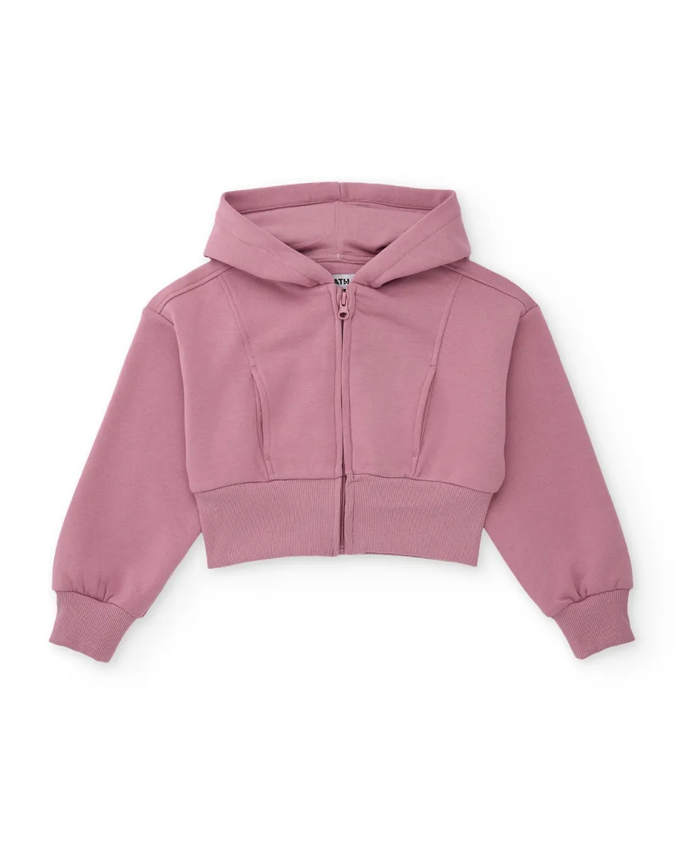 Tuc Tuc felpa bambina rosa pile cappuccio