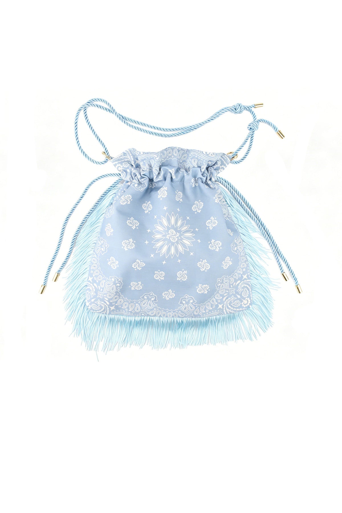 Ella and Rapha Jane Bohemian borsa azzurra frange