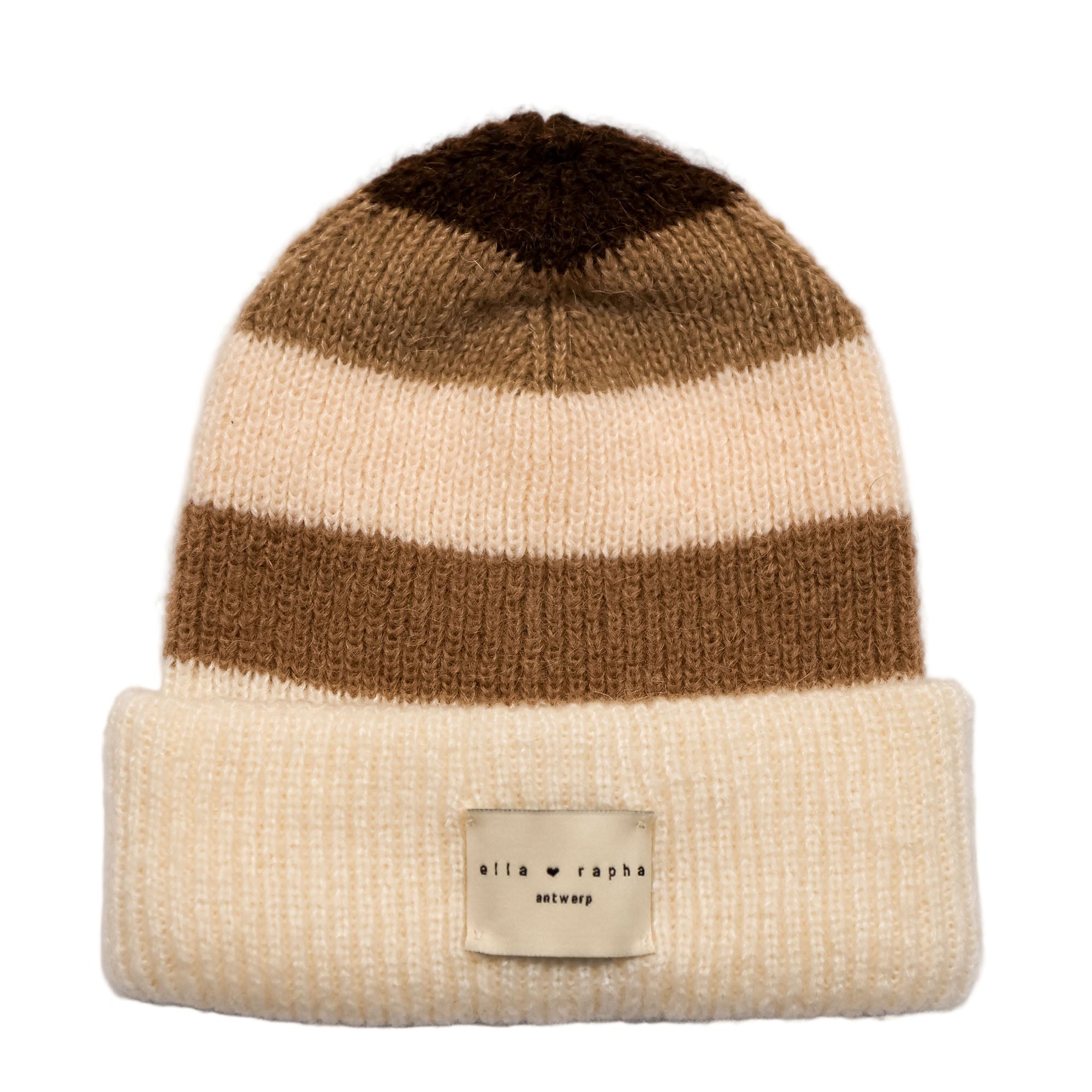 Ella and Rapha Multicolor berretto beanie beige di lana