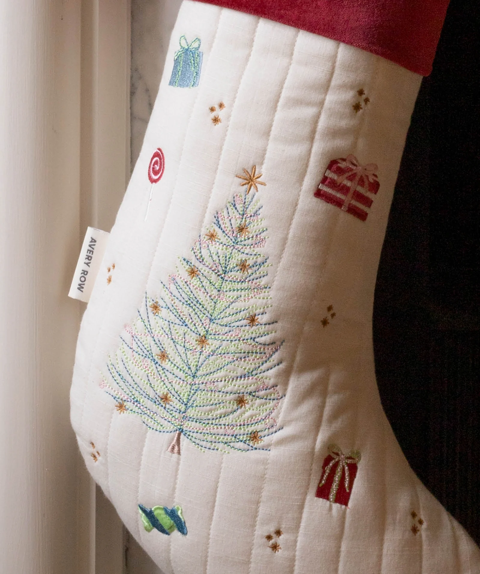 Avery Row Christmas Tree calza Natale cotone 53 cm