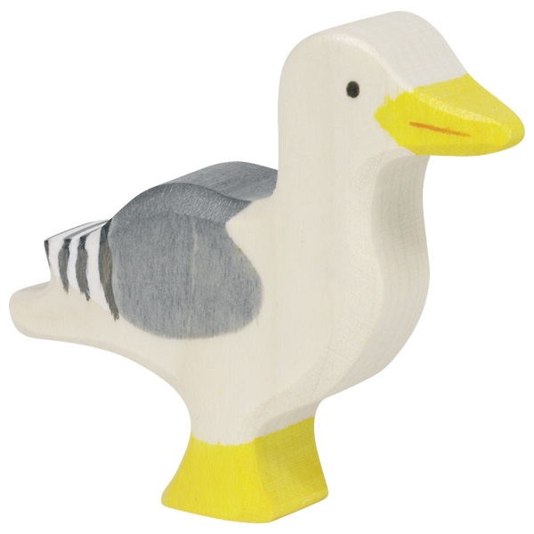 Holztiger gabbiano figura legno dipinta a mano