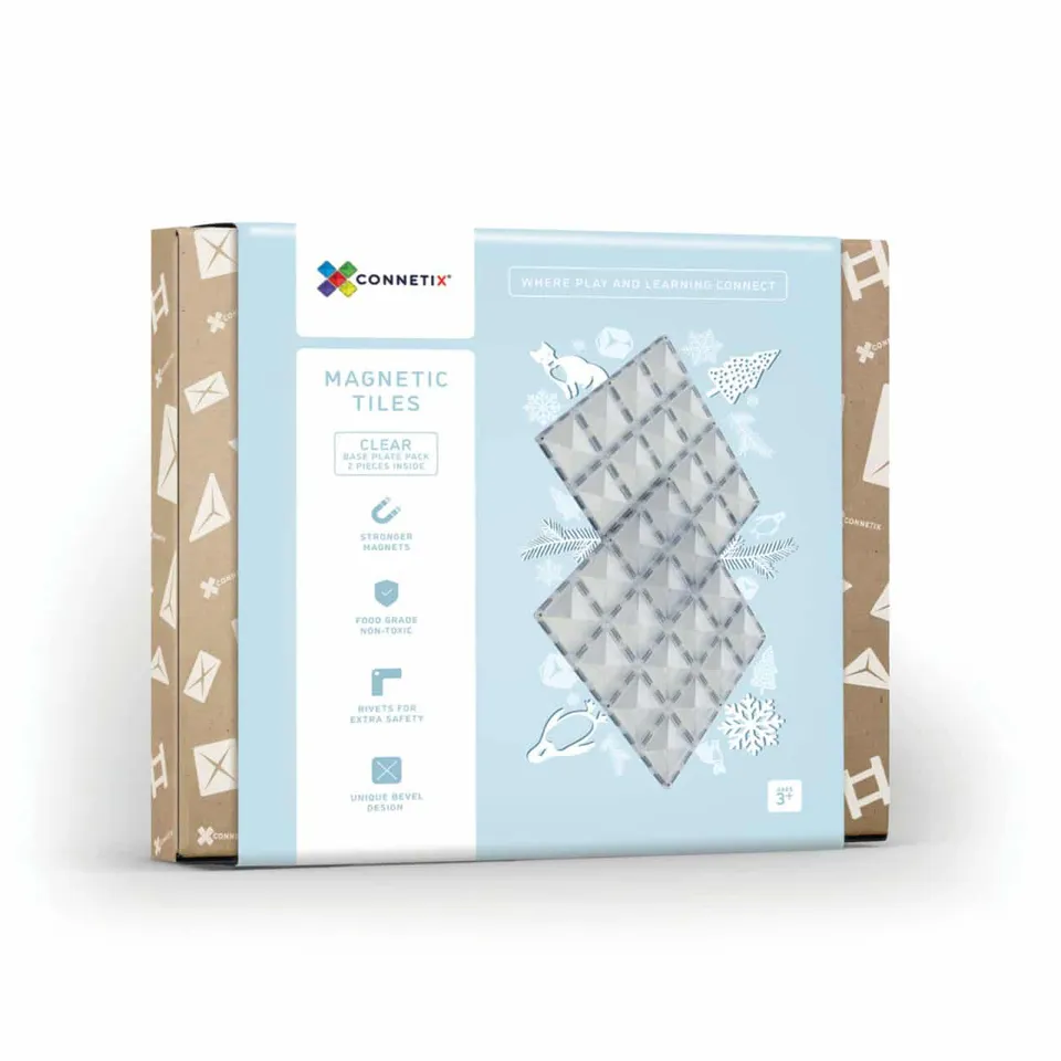 Connetix Base Plate Clear costruzioni magnetiche 2 pezzi