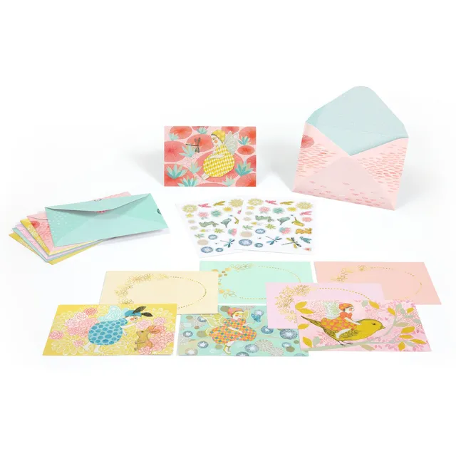 Djeco Fairies for a Day biglietti invito 8 pezzi metallizzati