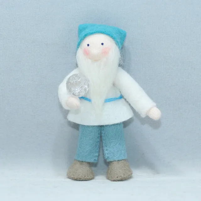 Ambrosius Papà Gnomo cristallo inverno bambola feltro 9 cm