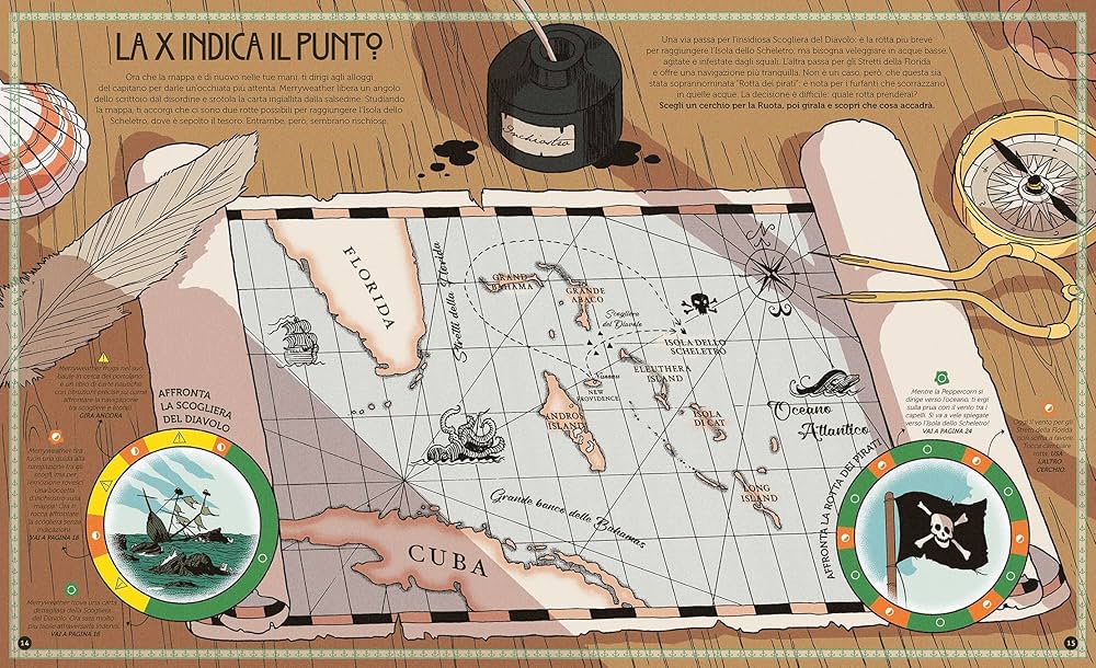 L'Ippocampo Gira e sopravvivi Pericolo pirati libro game 64 pagine