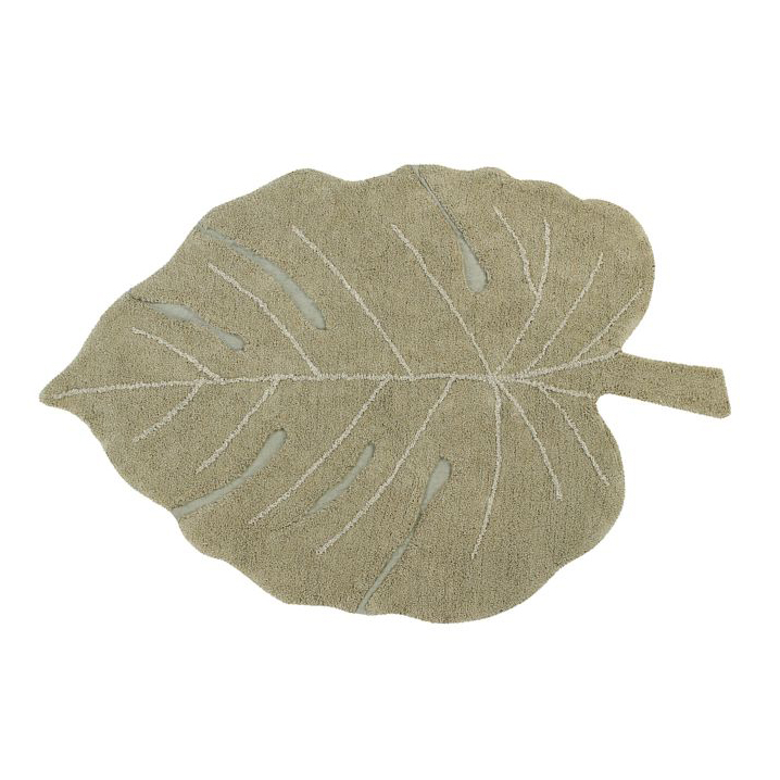 Lorena Canals Monstera Olive tappeto foglia 120x180 cm lavabile