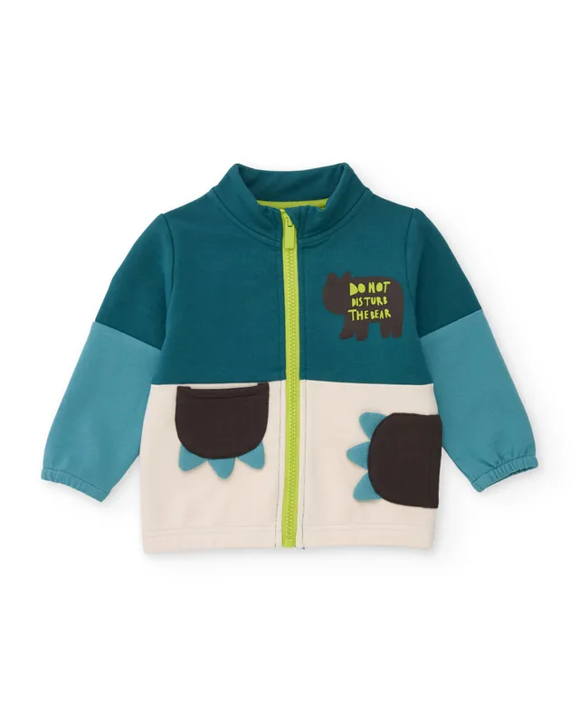 Tuc Tuc Giacca Pile Bimbo Orso Turchese con Zip