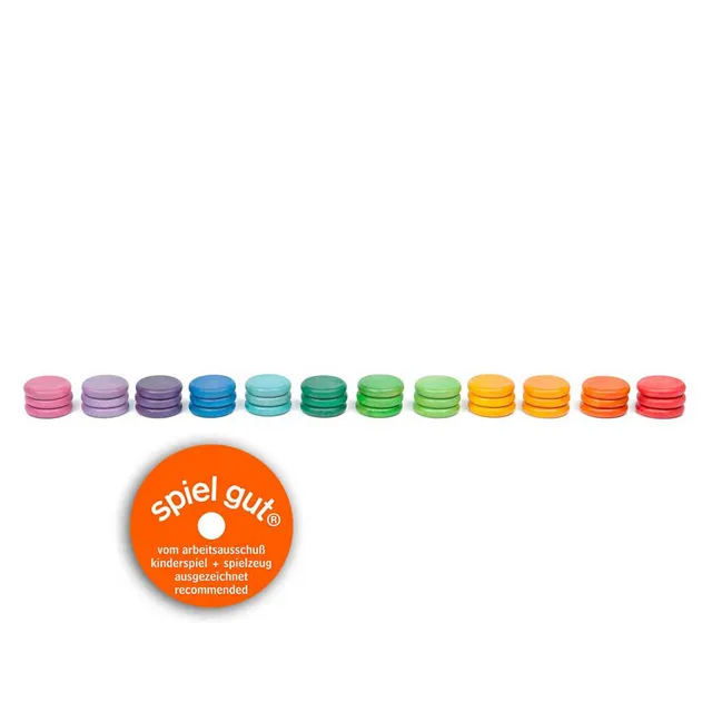 Grapat Monete Arcobaleno Gioco Legno 36 Pezzi 12 Colori