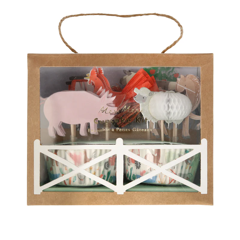Meri Meri On the Farm kit cupcake fattoria 24 pezzi
