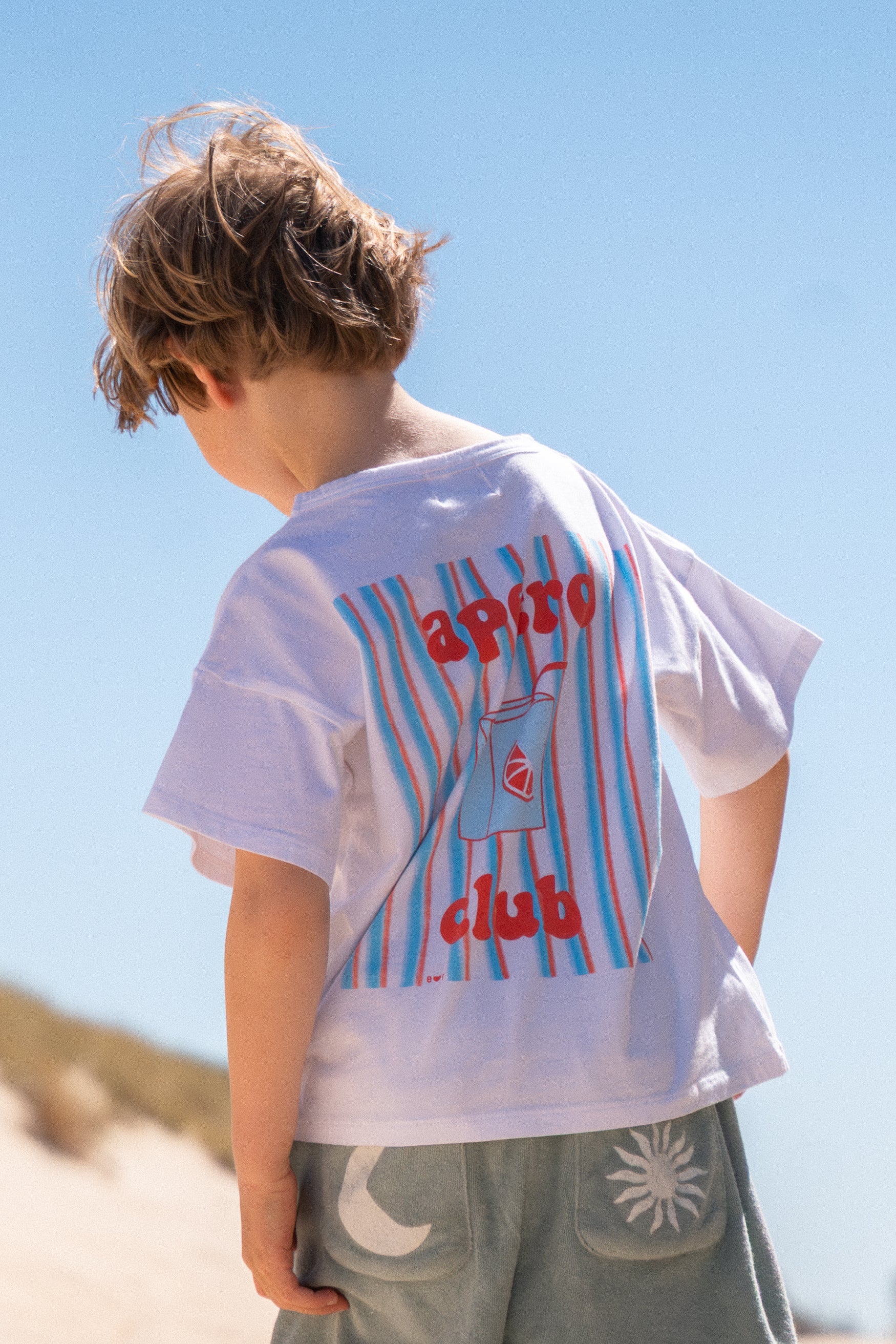Ella and Rapha Little Terry shorts bimbi verde spugna morbida