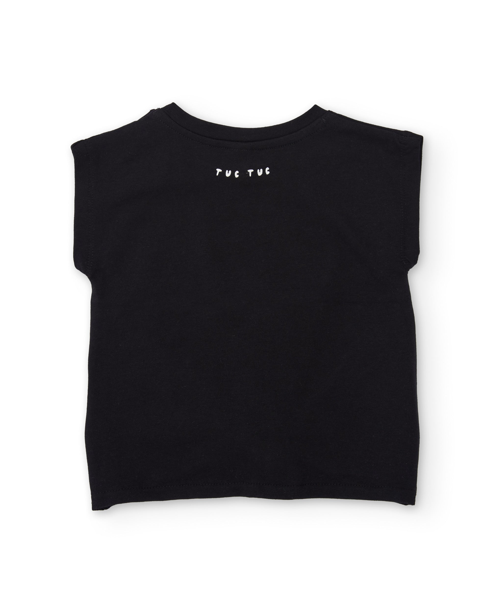 Tuc Tuc completo bambina nero fiori t-shirt gonna pantalone
