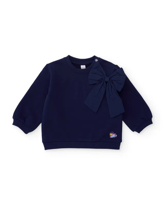 Tuc Tuc Capuccino felpa bambina blu navy fiocco calda