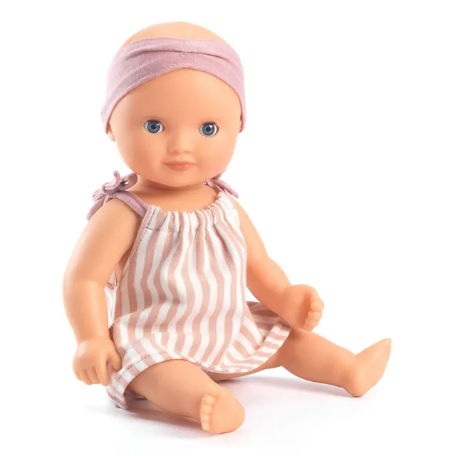 Djeco Pomea Baby Girl Prune bambola da bagno 32 cm in vinile