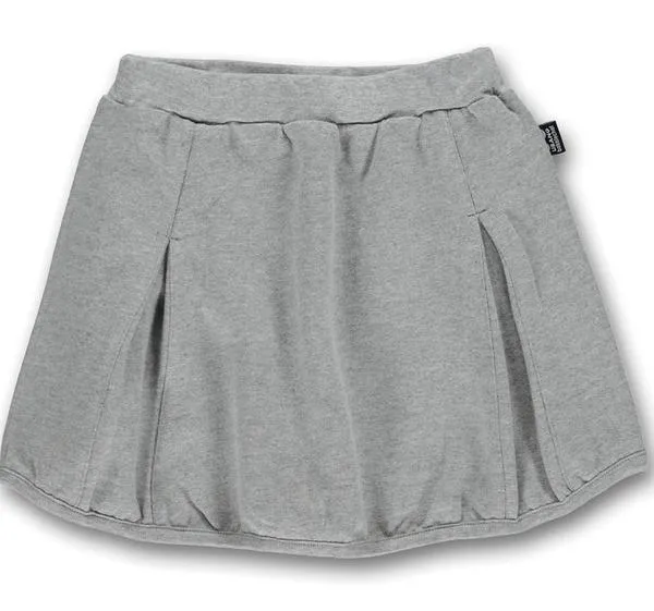 Ubang gonna a pieghe bambina grigio melange cotone bio