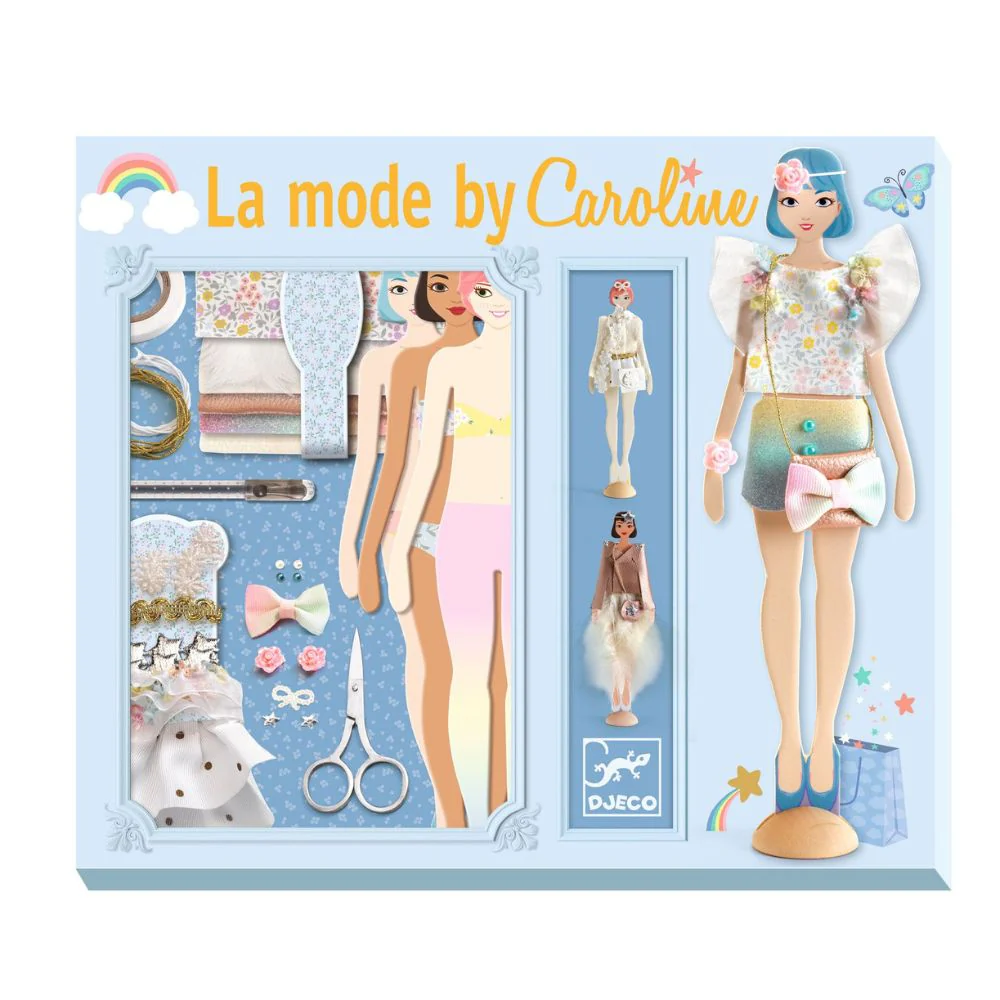 Djeco Atelier Mode Fashion by Caroline kit moda tessuti veri