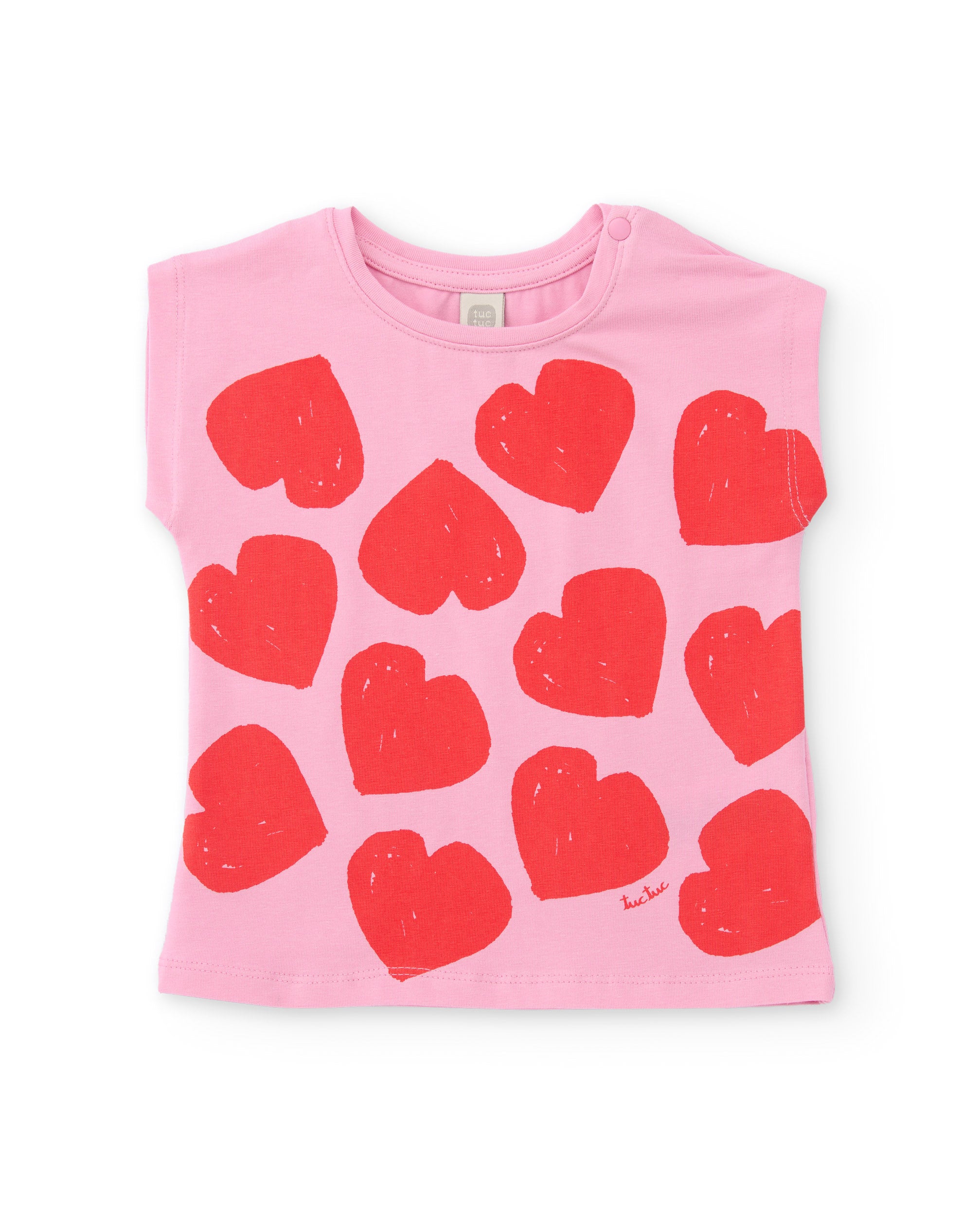 Tuc Tuc maglietta bambina rosa cuore rosso
