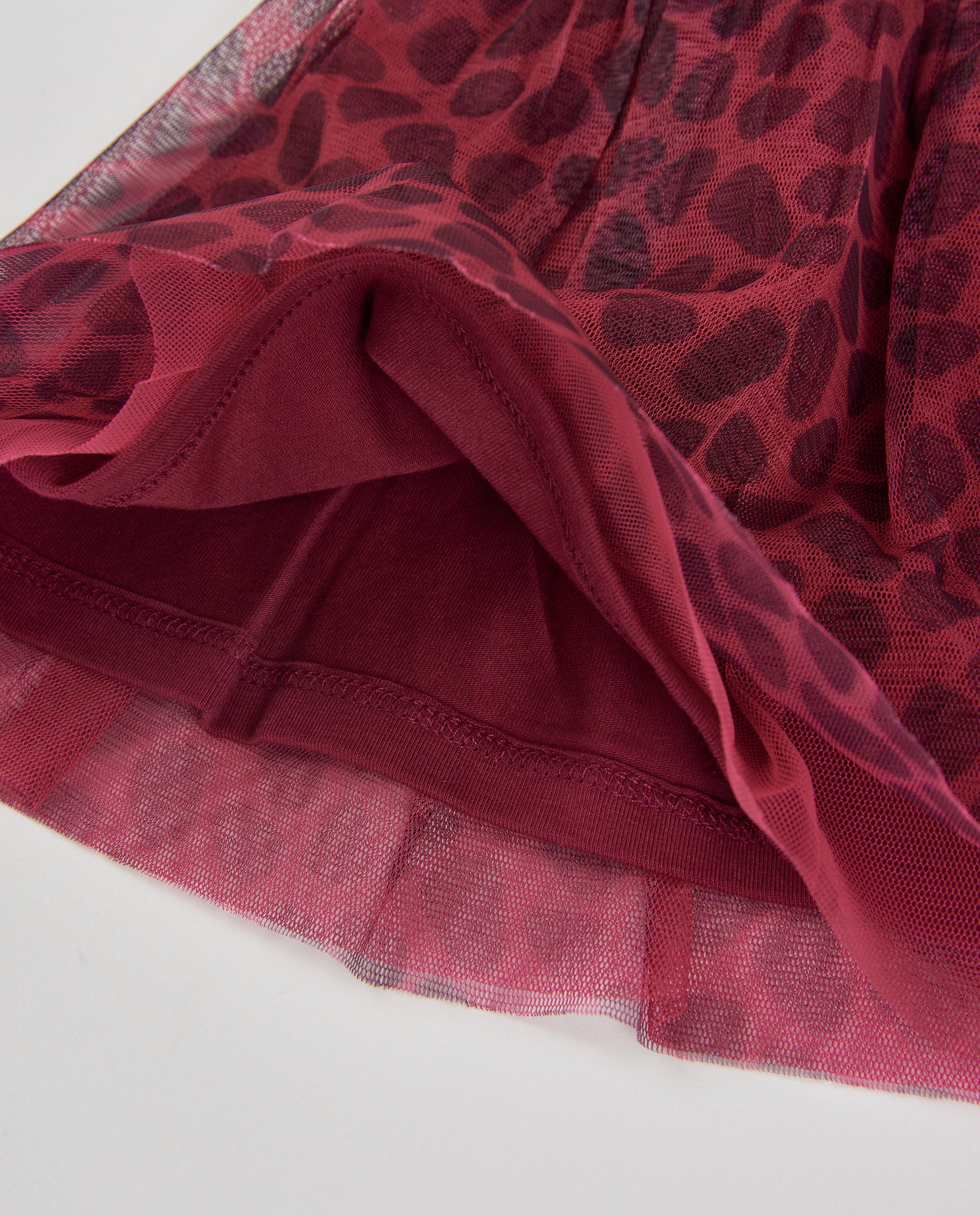 Tuc Tuc Geo-Logic gonna tulle bambina bordeaux animalier