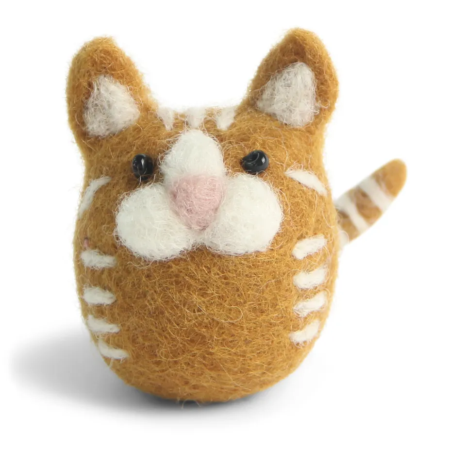 Gry & Sif gatto Halloween figura in feltro di lana 8 cm