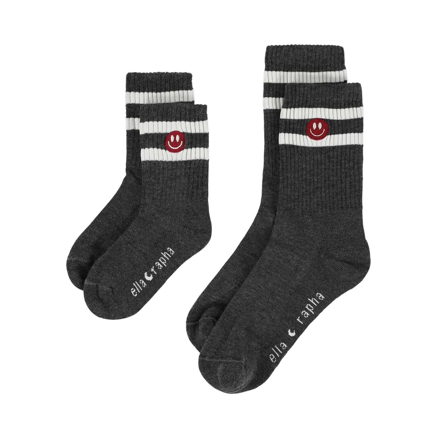Ella and Rapha Smiley calzini bambini grigio scuro cotone