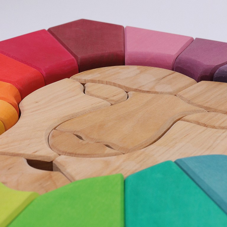 Grimm’s Rainbow Lion set costruzioni legno 27 pezzi colori