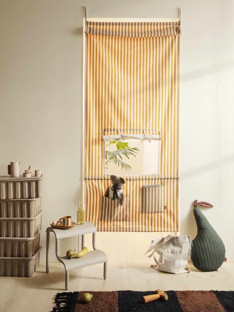 Ferm Living Kids Kiosk telo teatrino cotone righe senape