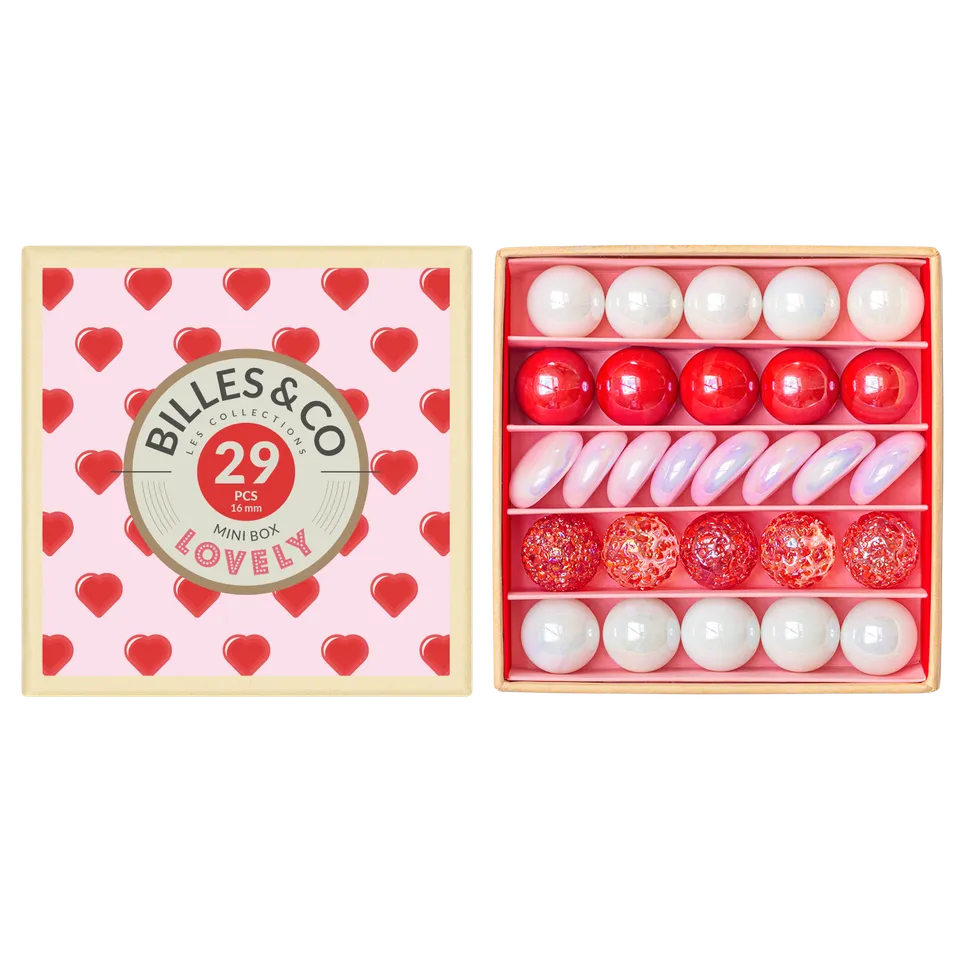 Billes & Co Lovely scatola mini biglie vetro 29 pezzi