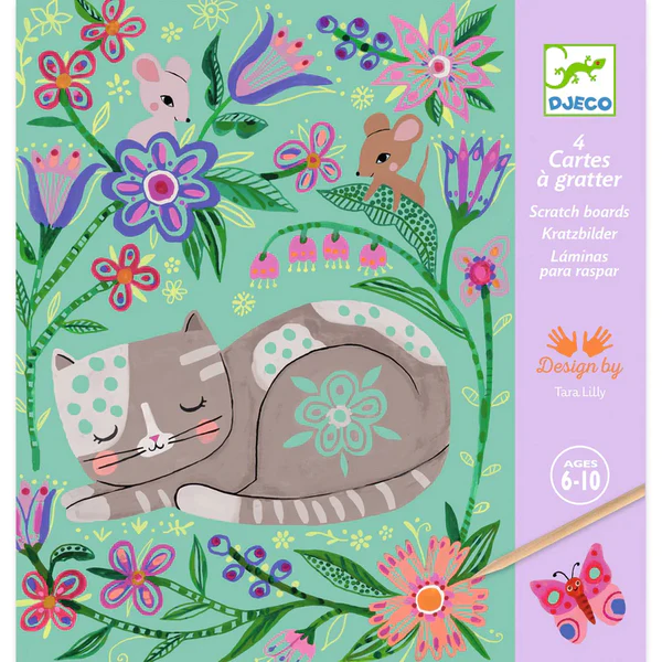 Djeco Encounters carte da grattare dinosauri 4 pz
